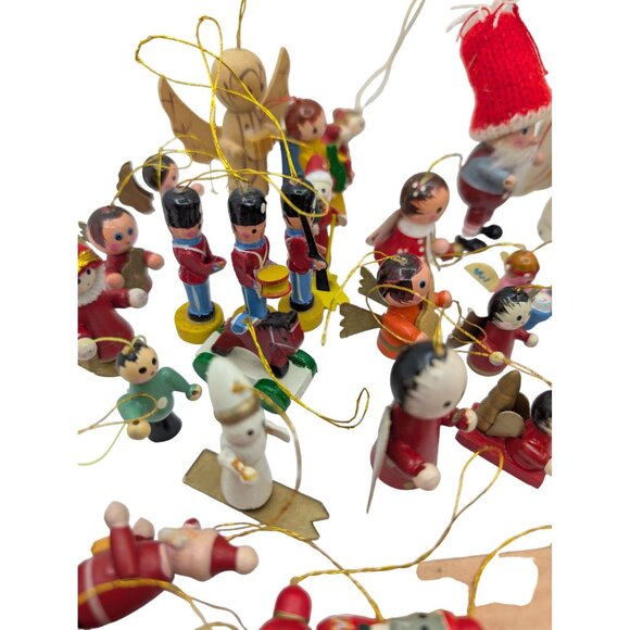 Vtg Bundle Wood & resin? Christmas Tree Ornaments small Figurines - Picture 12 of 16